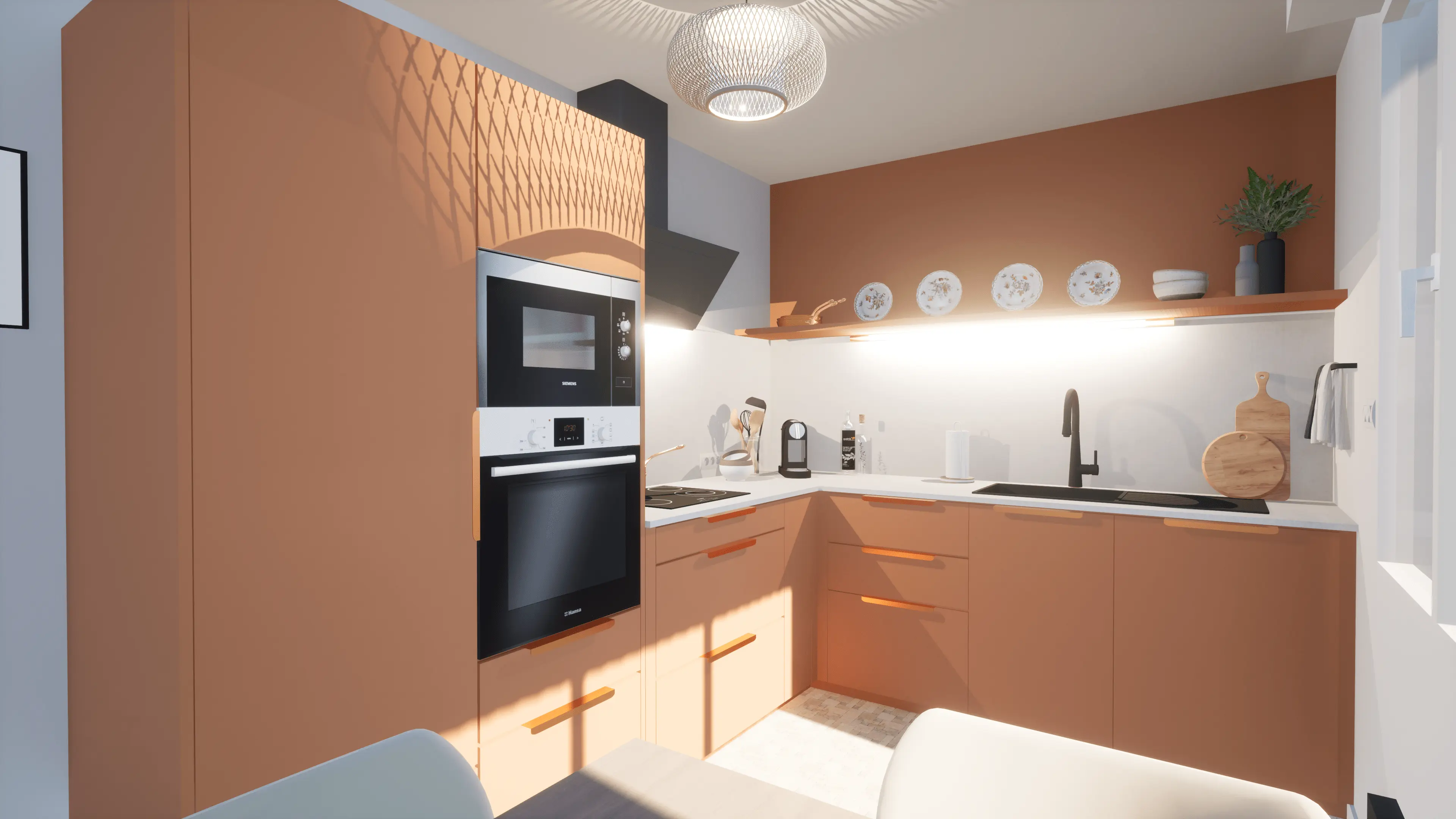 Design intérieur d'une cuisine contemporaine