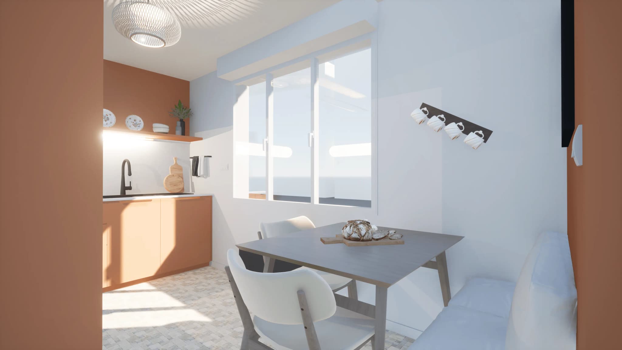 Design intérieur d'une cuisine contemporaine