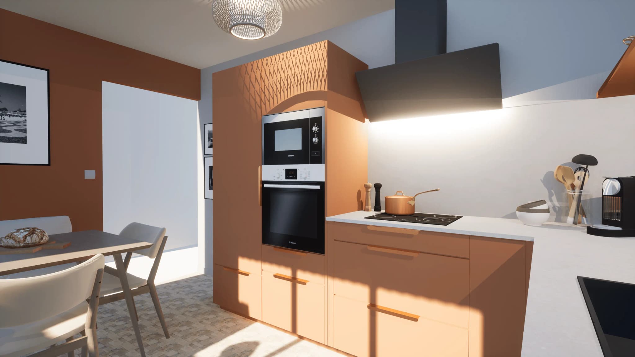 Design intérieur d'une cuisine contemporaine