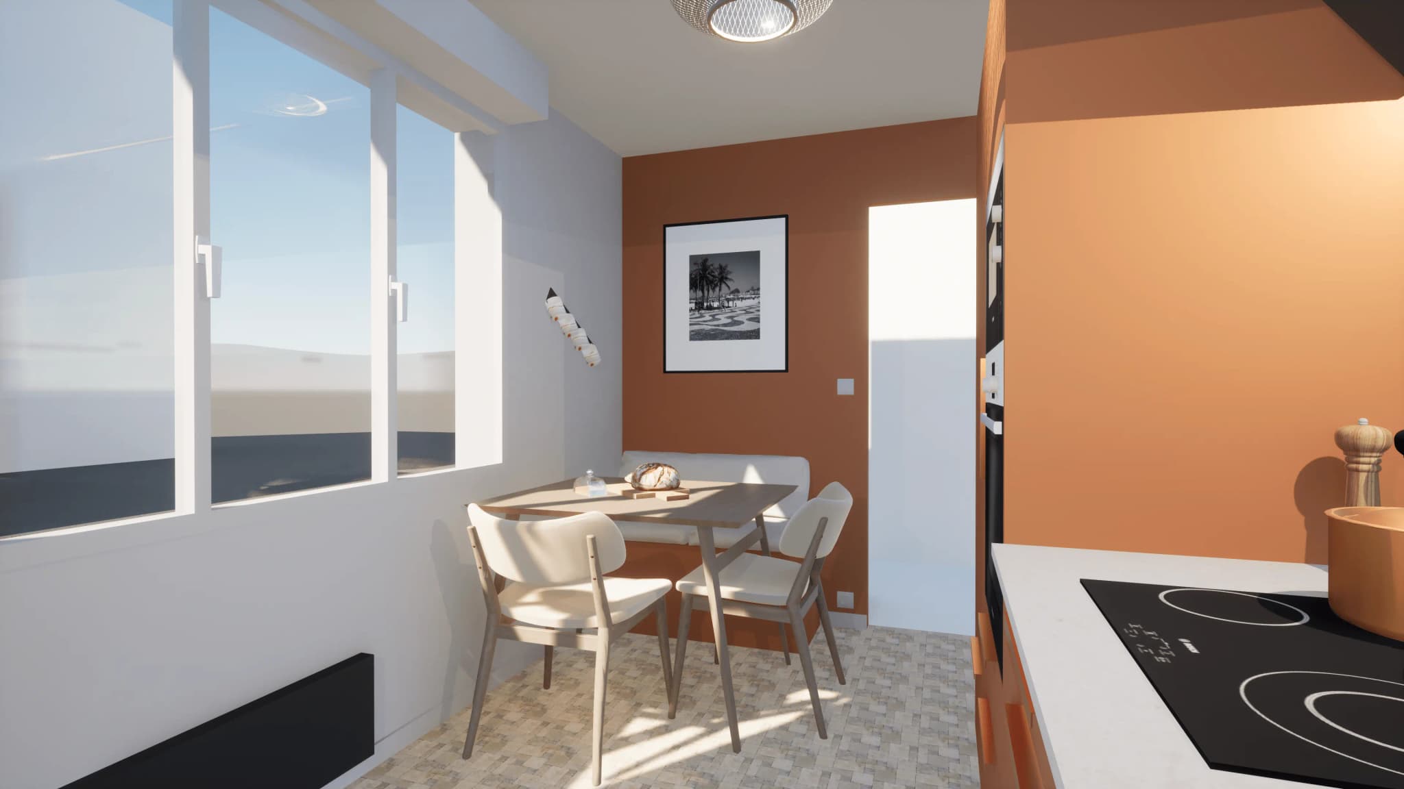 Design intérieur d'une cuisine contemporaine